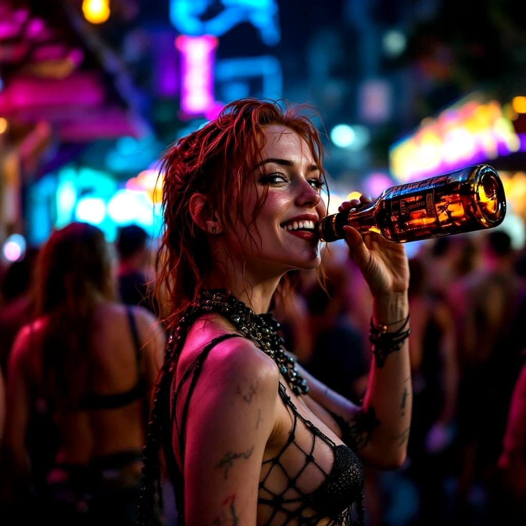 Redhead Celebrates Mardi Gras in New Orleans