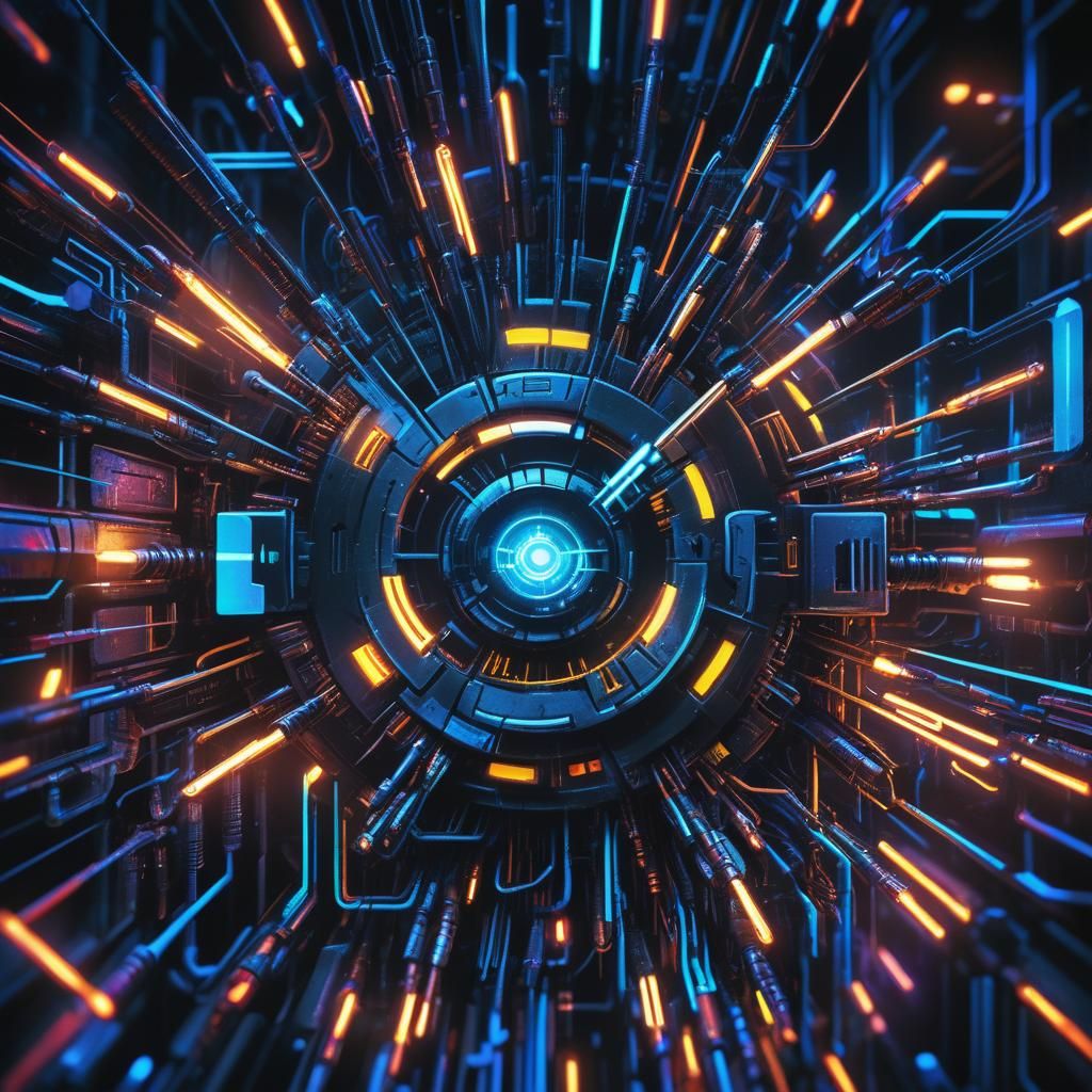 Futuristic Electric Lamp in Cyberpunk Digital Art