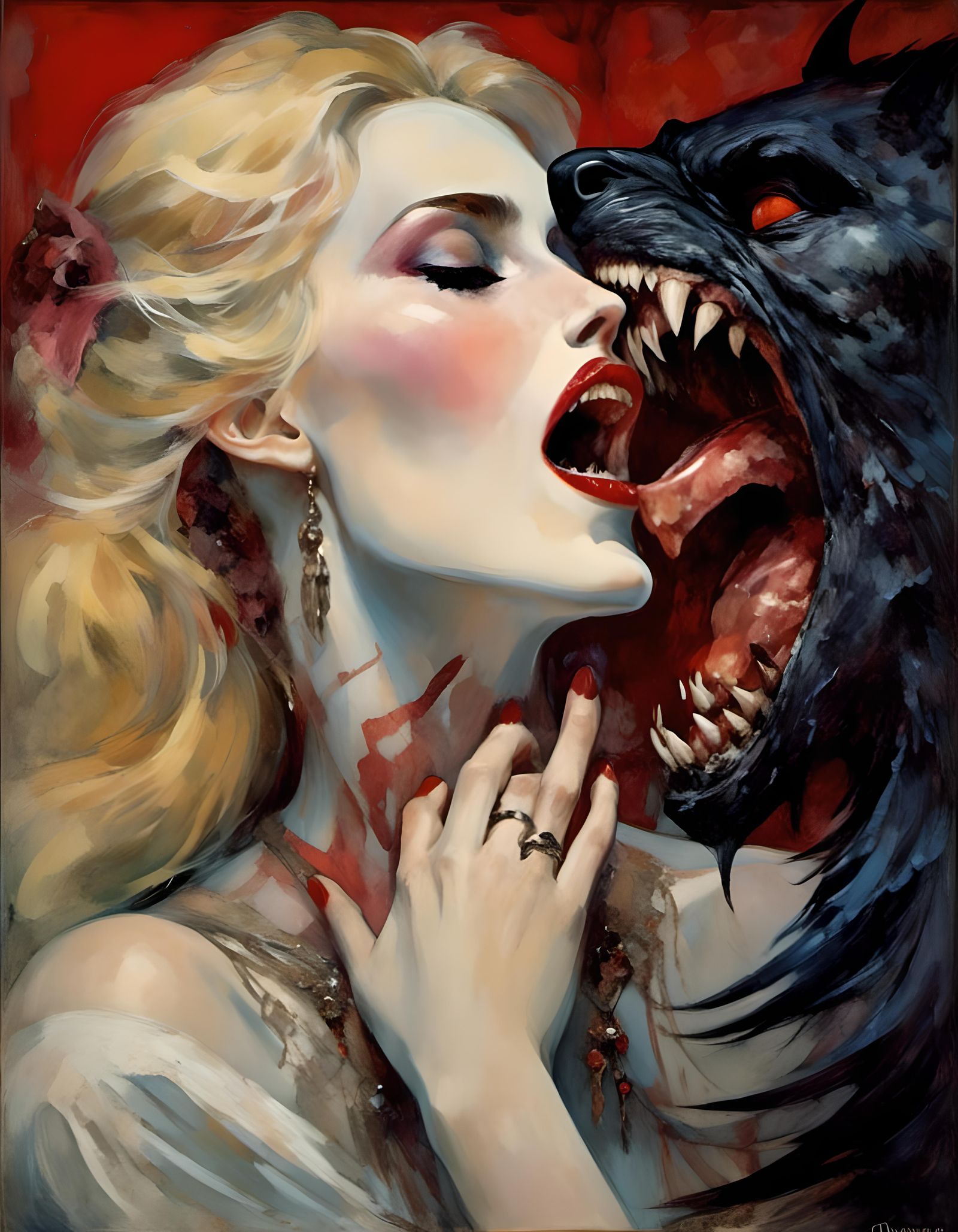 Gothic Vampire Romance in Boris Vallejo Style