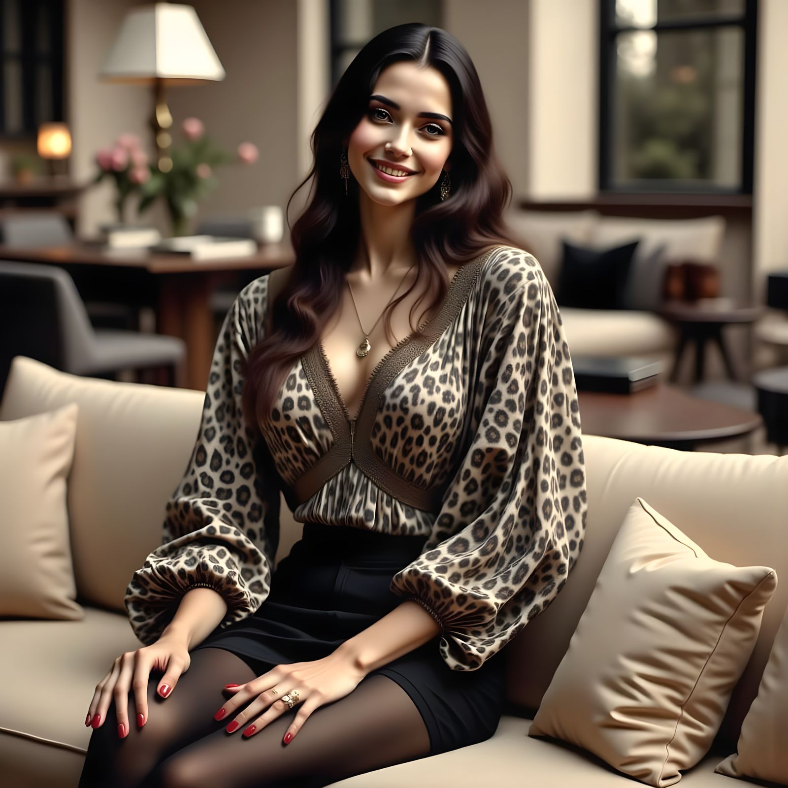 Portrait of a Young Woman in a Renaissance-Inspired Setting