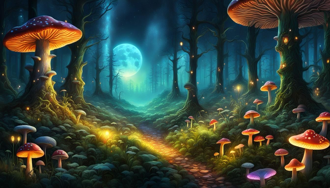 Enchanted Forest: Magical Landscape with Fox