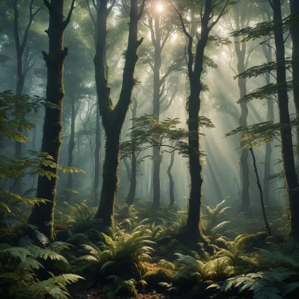 Lush Forest Bird Portrait in Digital Art