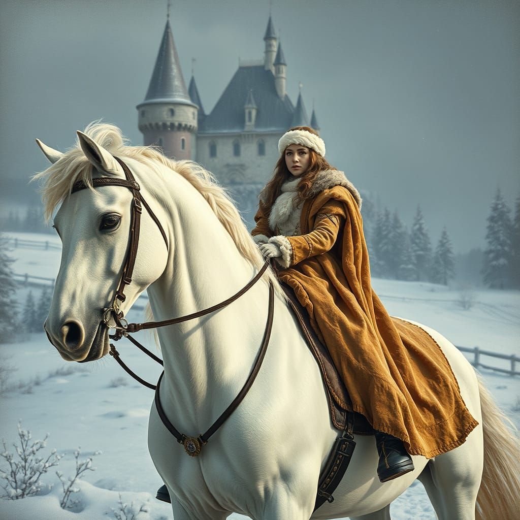 Ethereal Ice Princess in Regal Winter Splendor