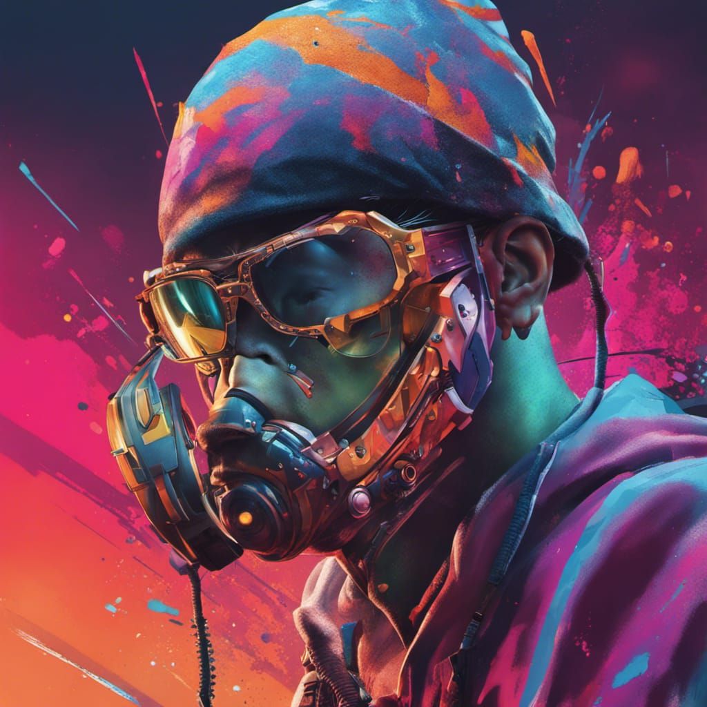 Intricately Detailed Hacker Portrait in Splash Art Style