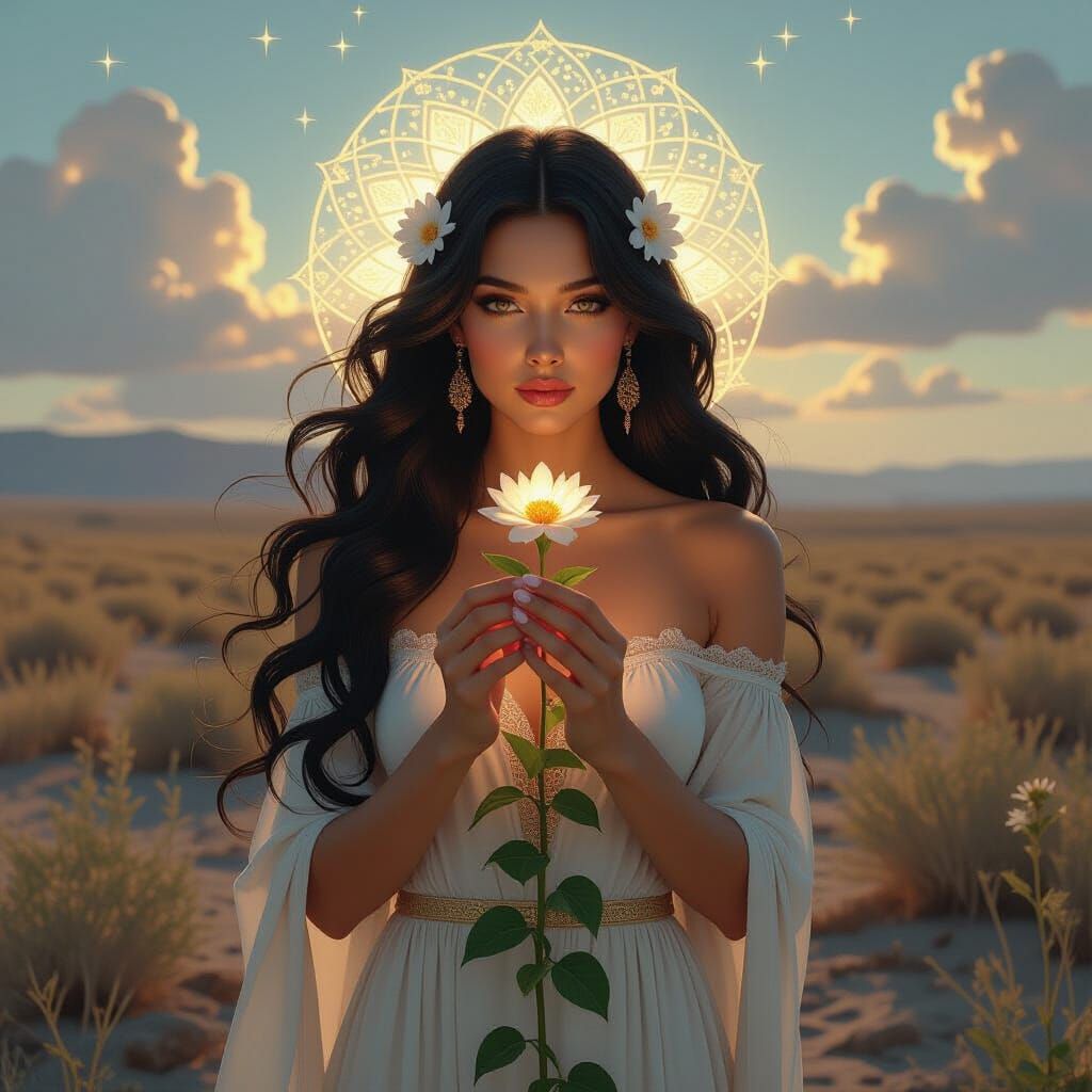 Latina Goddess of Hope in Art Nouveau Style