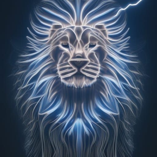 🙀 lion made completely out of electricity