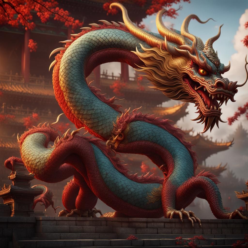Chinese Dragon Brings Good Luck: Fantasy Art