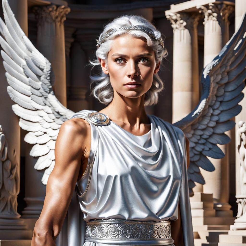 Silver Earth Angel in Greco-Roman Toga