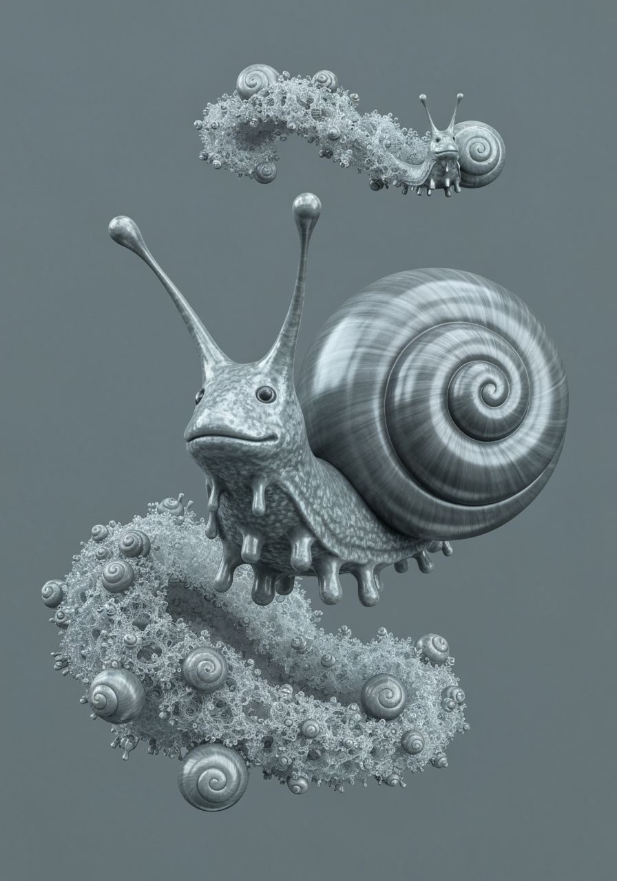 Neon Grey Snailiens in an Enormified Neonstorm