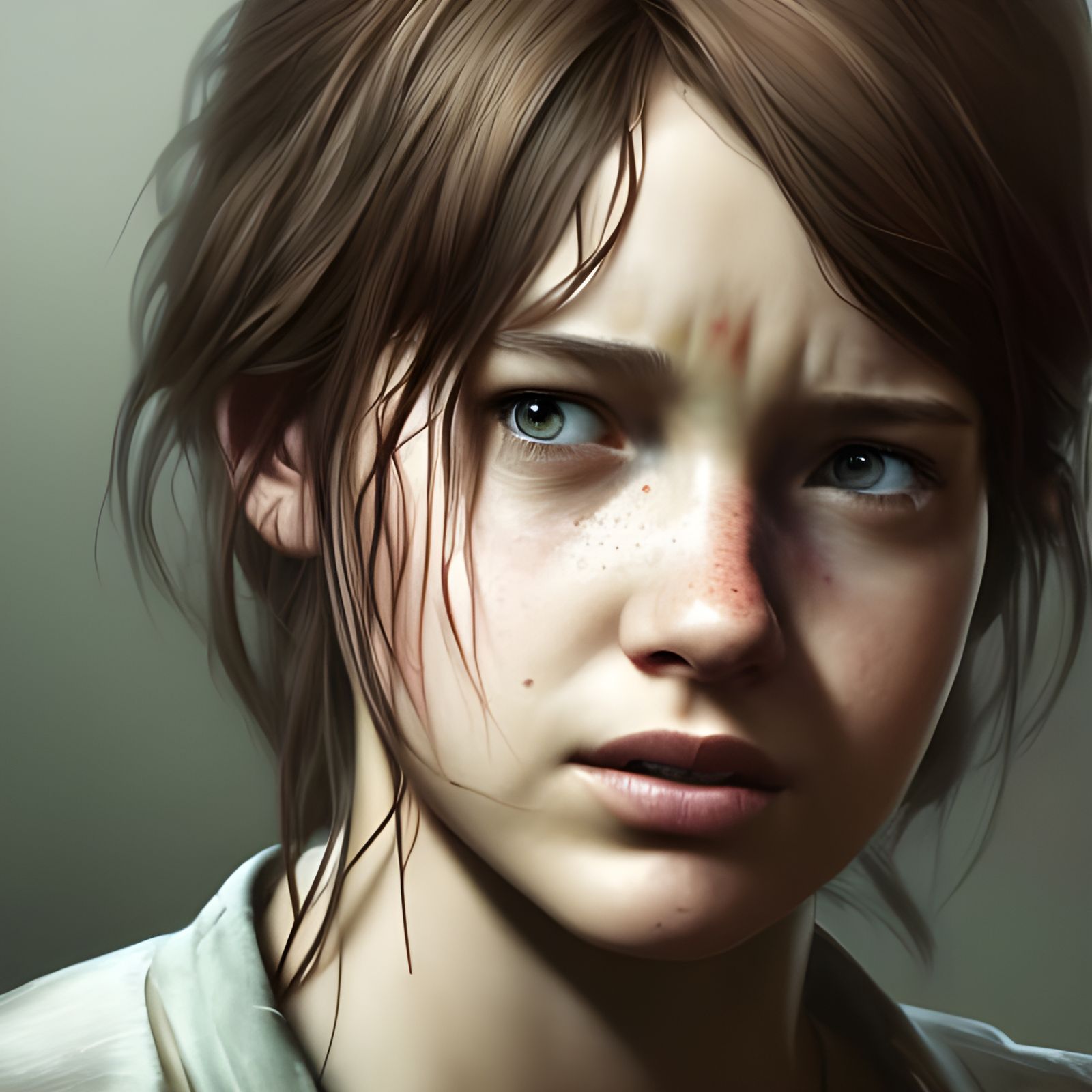 Hyperdetailed Portrait of Ellie from The Last of Us