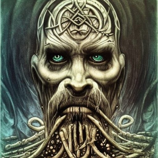Mystical Viking King Portrait in Dark Fantasy Style