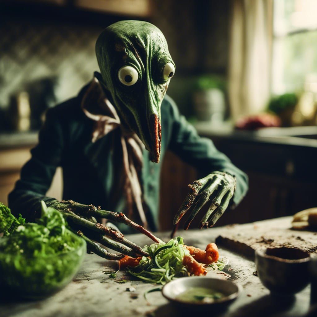 Macabre Salad Fingers Cartoon with Rusty Spoons
