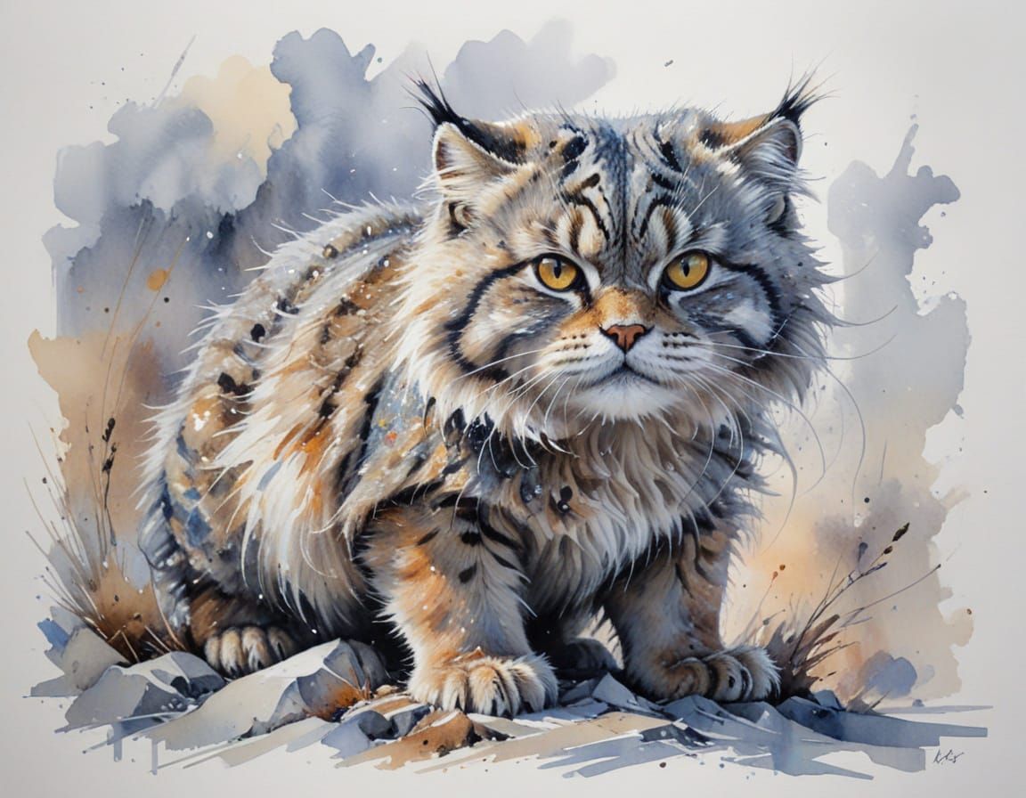 Pallas's Cat in Winter Dawn Gale