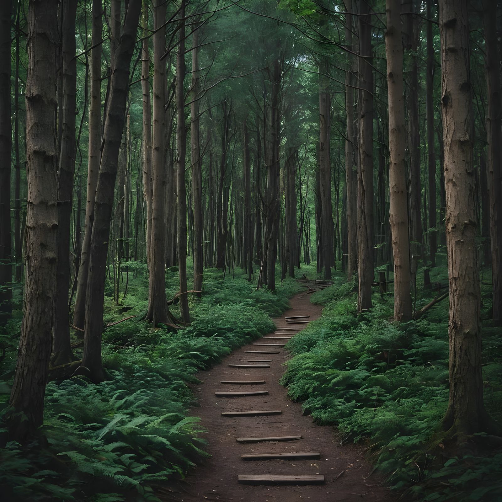 Enchanting Forest Path in Liminal Space
