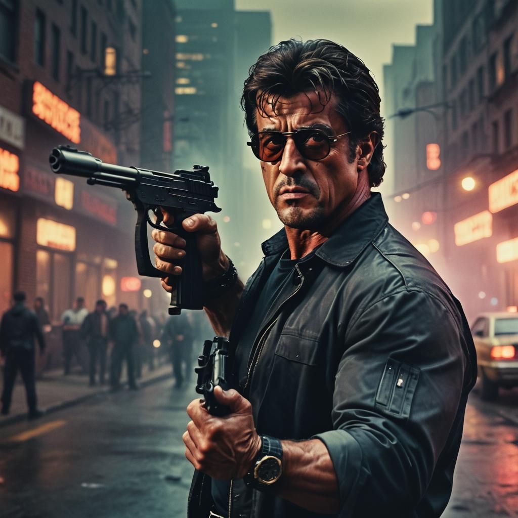 Sylvester Stallone as Cobra in Gritty Film Still