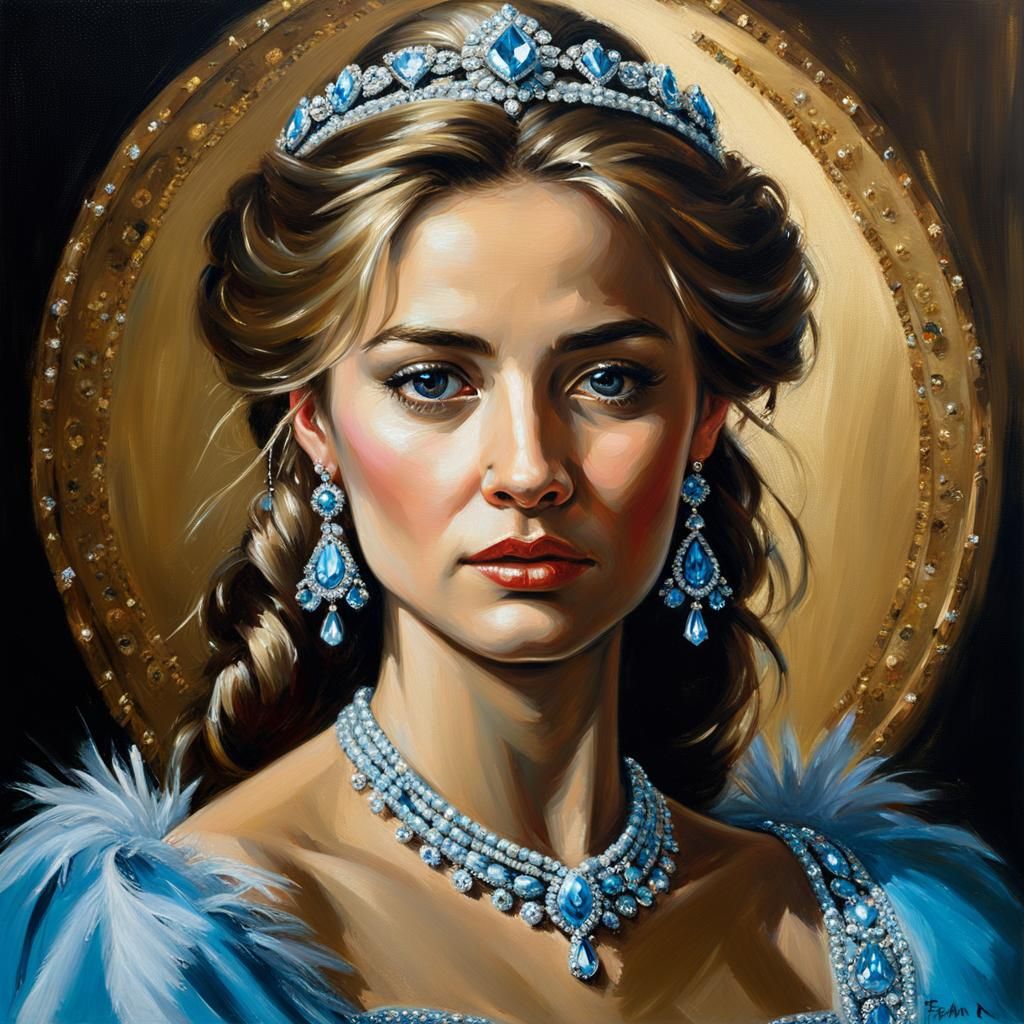 Russian Princess Portrait in Romantic Realism Style