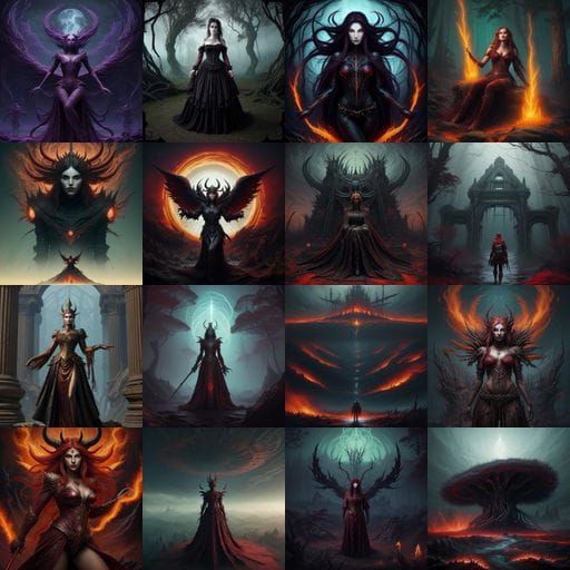 Fiery Female Demon Unveiled in Intricate Fantasy Art