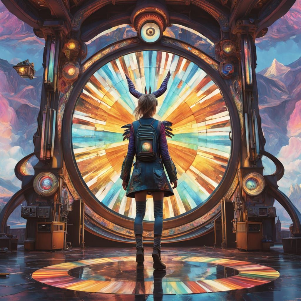 Whimsical Rainbow Winged Zebra Unicorn Hybrid in Dreamlike L...