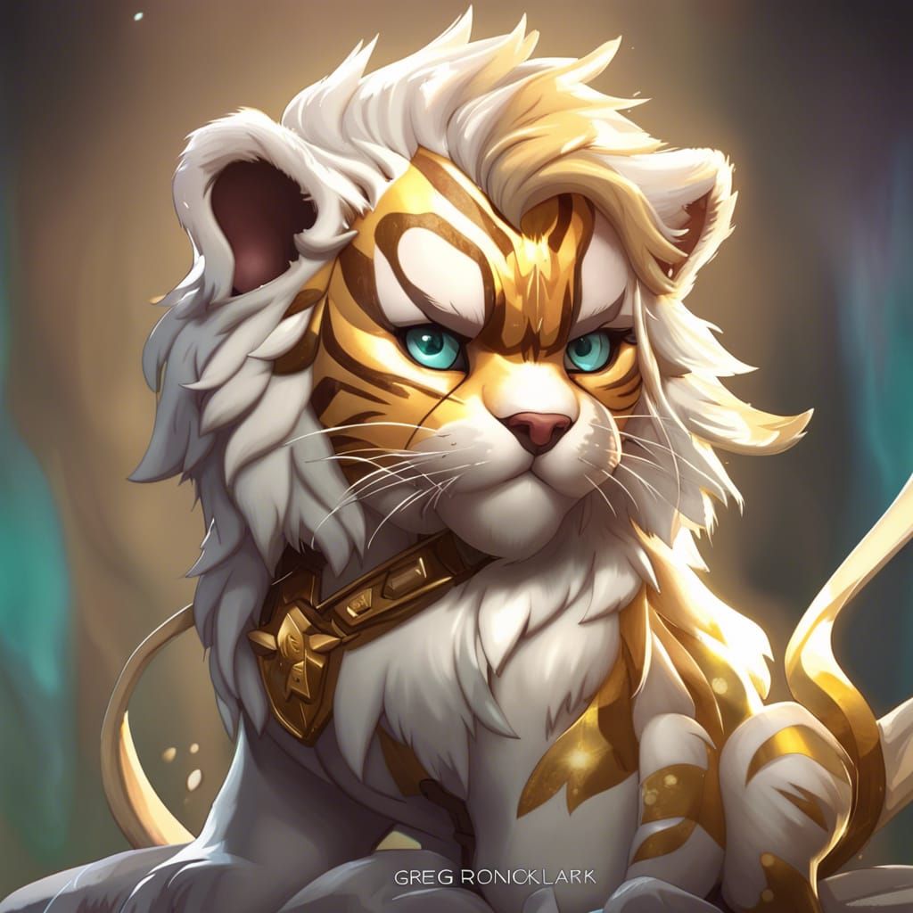 Chibi Angel Sabertooth Tiger Portrait