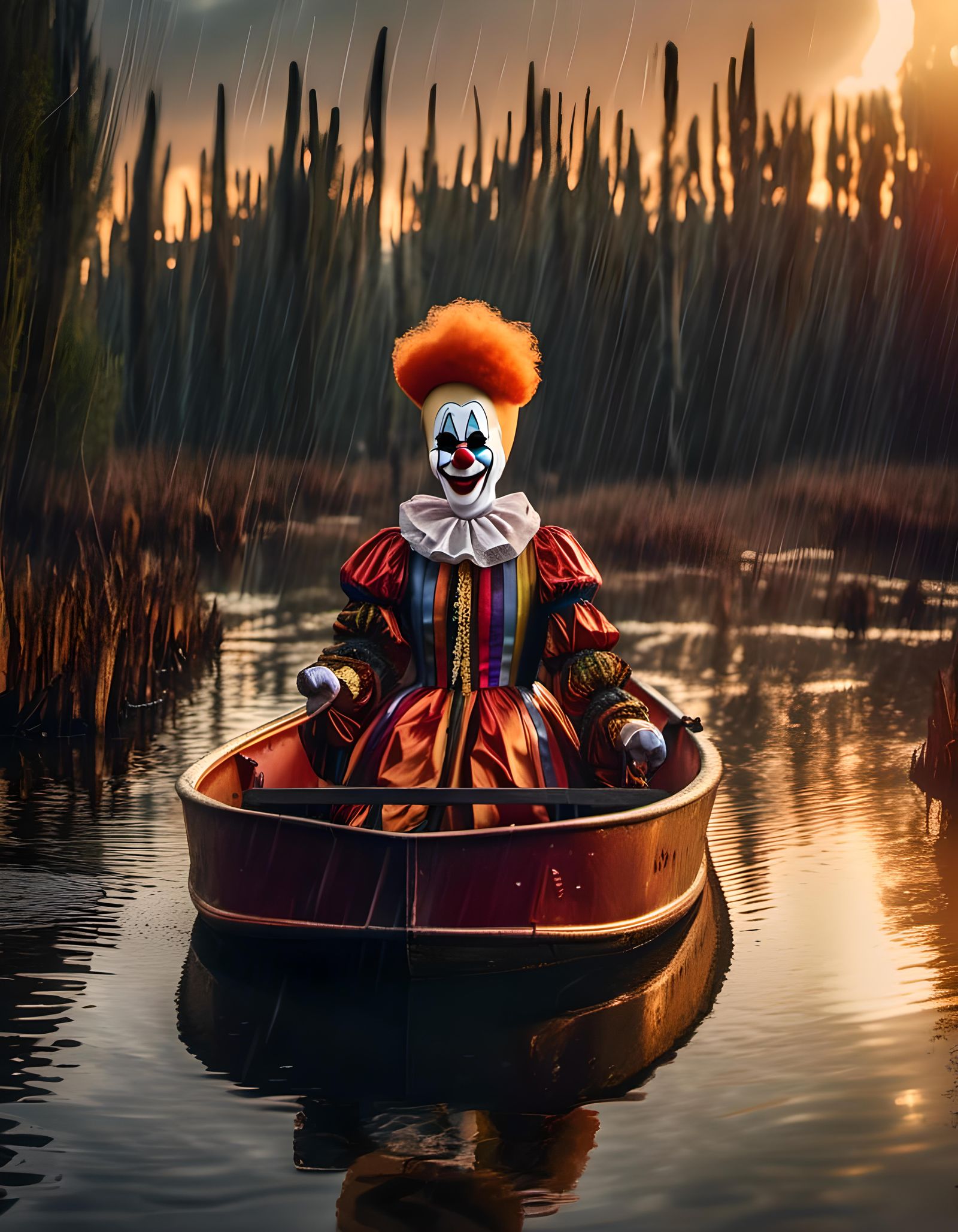 Cypress Swamp: Lady Clown's Sunset Boat Ride