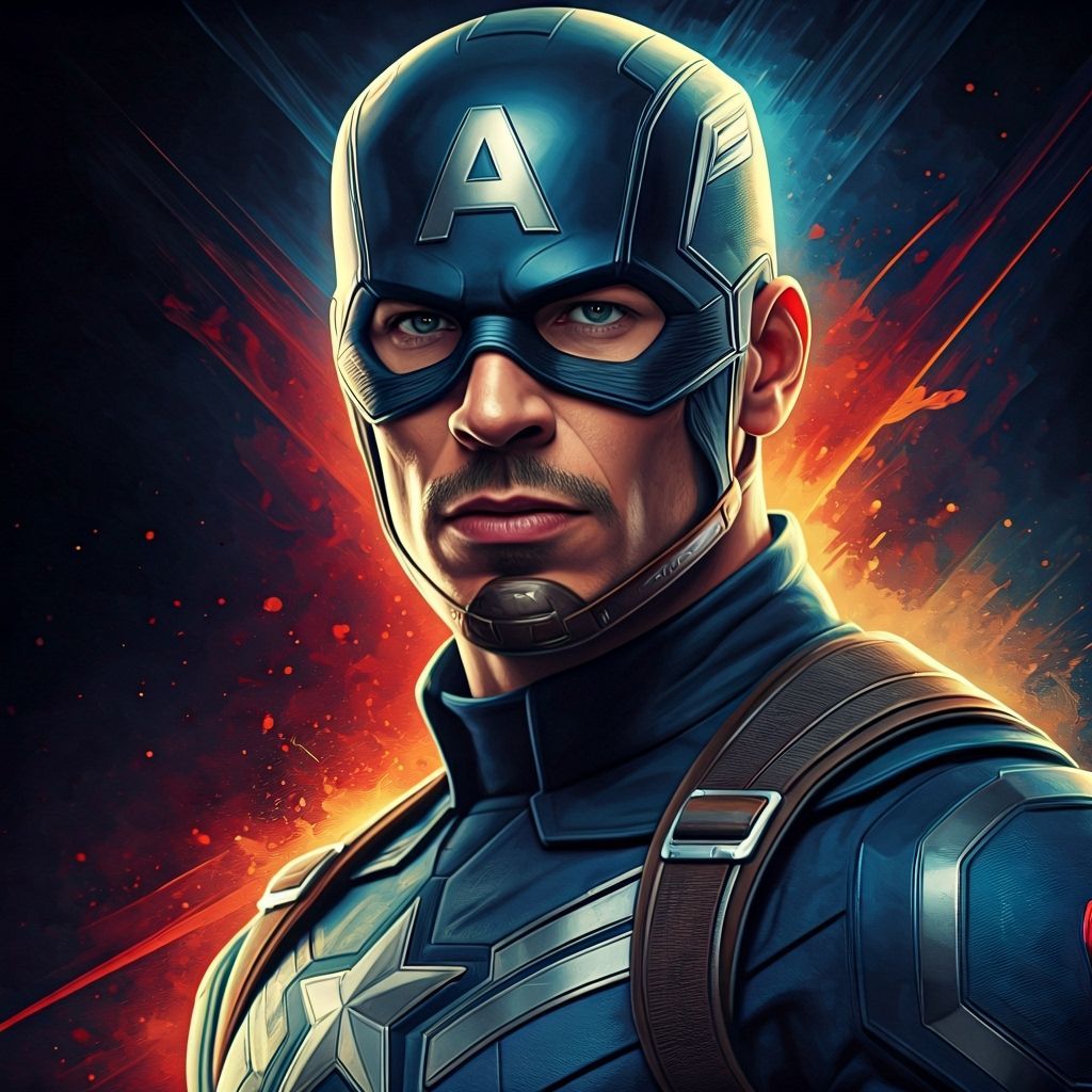 Malcolm X as Captain America: Hyperrealistic Splash Art