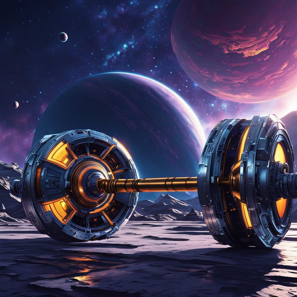 Glowing Planets in Cosmic Orbit, Inspired by Futuristic Syd ...