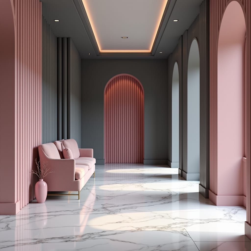 Elegant High-End Office in Detailed Matte Painting Style