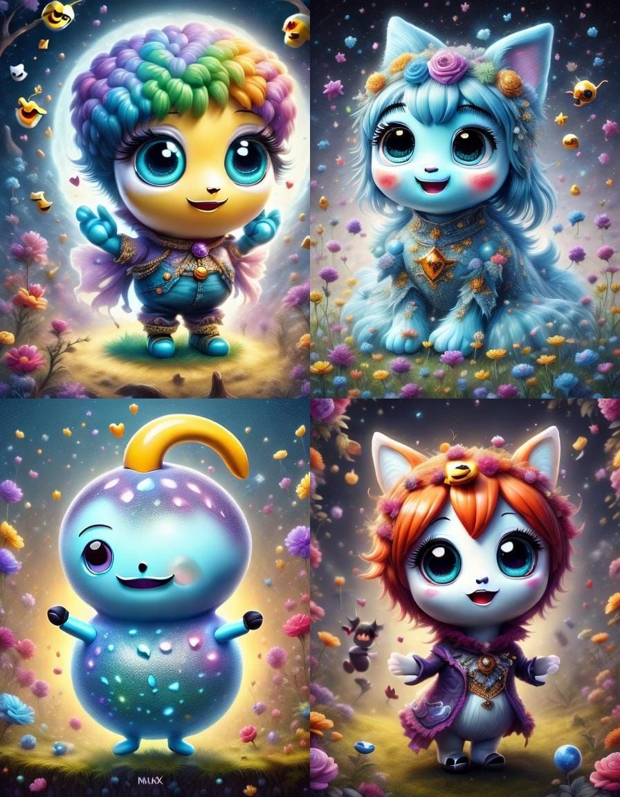 Emoji Portrait in Cosmic Surrealism Style