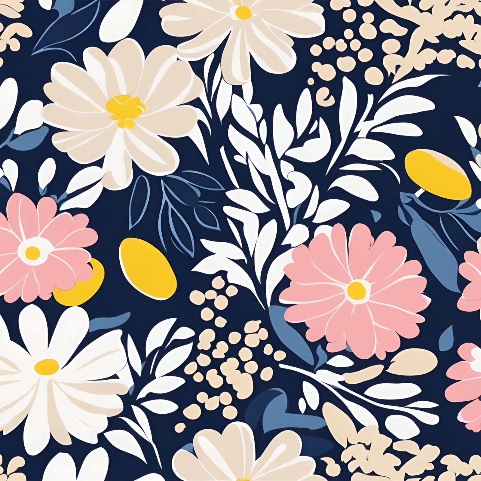 Floral Matisse Pattern with Acrylic Effect