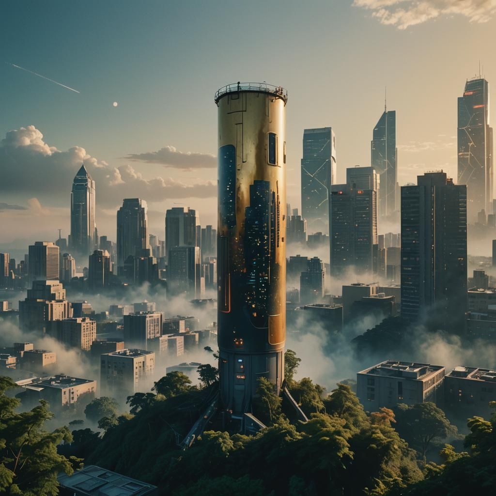 Nature City Inside Giant Space Cylinder