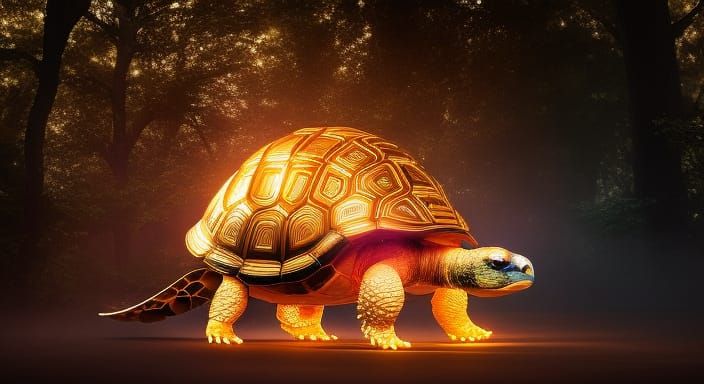 Eerie Spiritual Tortoise Portrait in Ultra Realistic Style