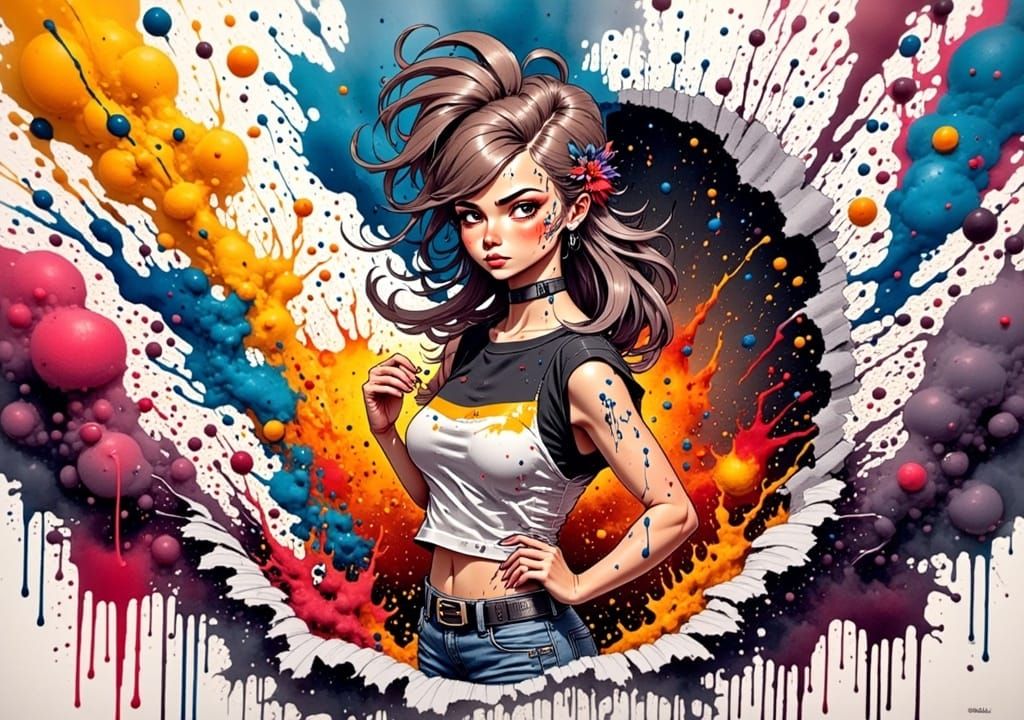 Comic Character Emerges in Gouache Impasto Style