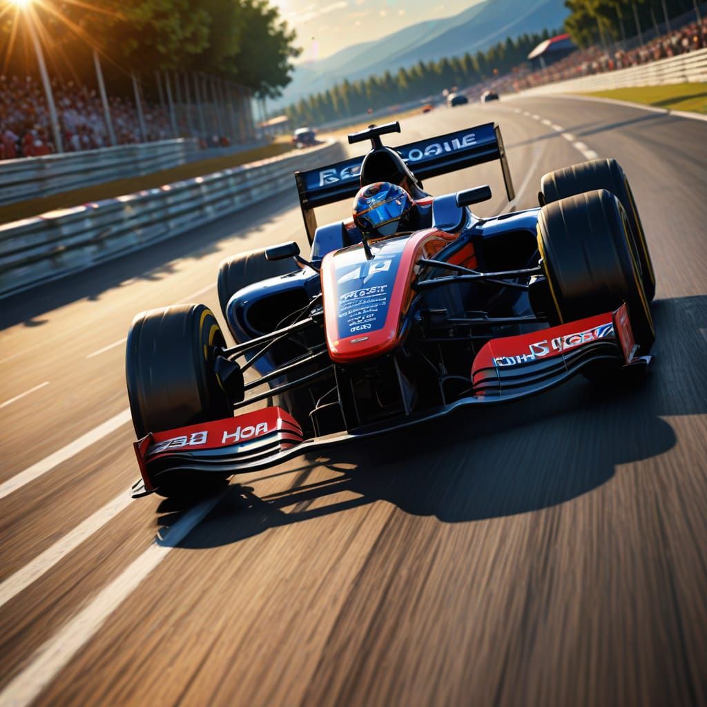 High-Speed Race Car Digital Painting with Motion Blur