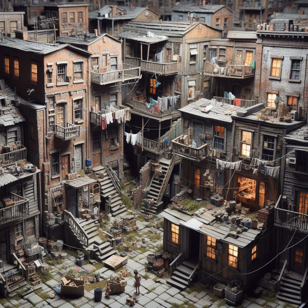 Detailed Urban Neighborhood Scene