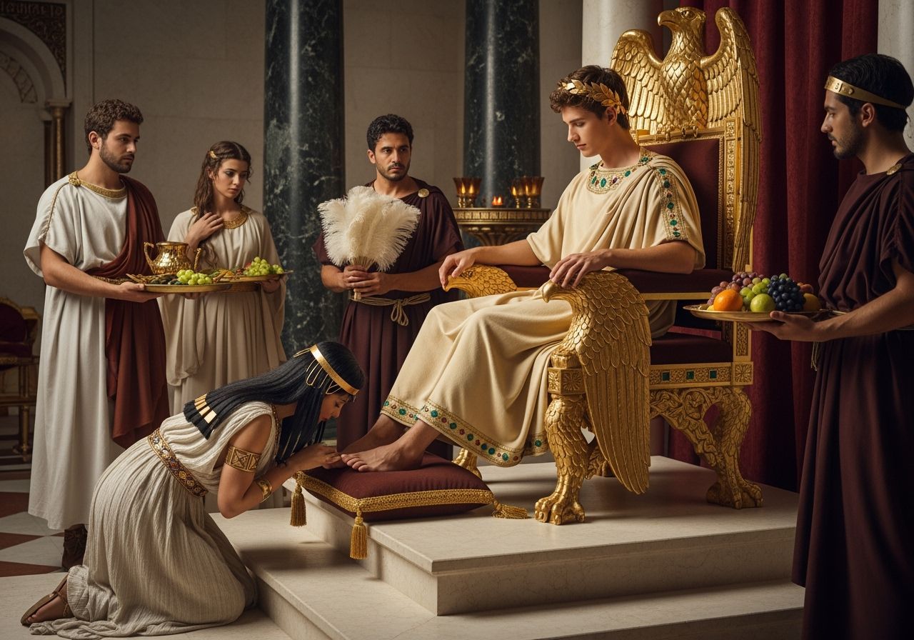 Roman Emperor Receives Queen in Lavish Palace