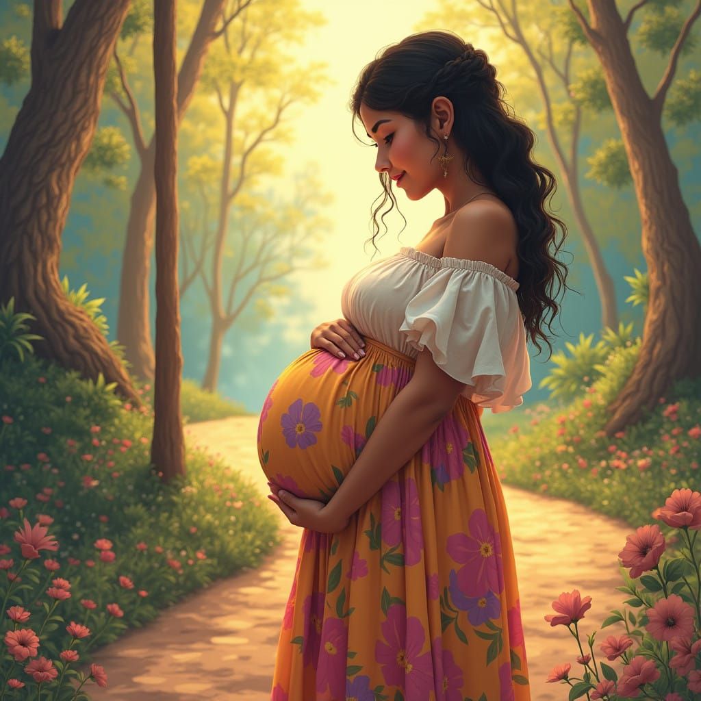 Warm-Minded Mexican Mother Cradling Her Baby