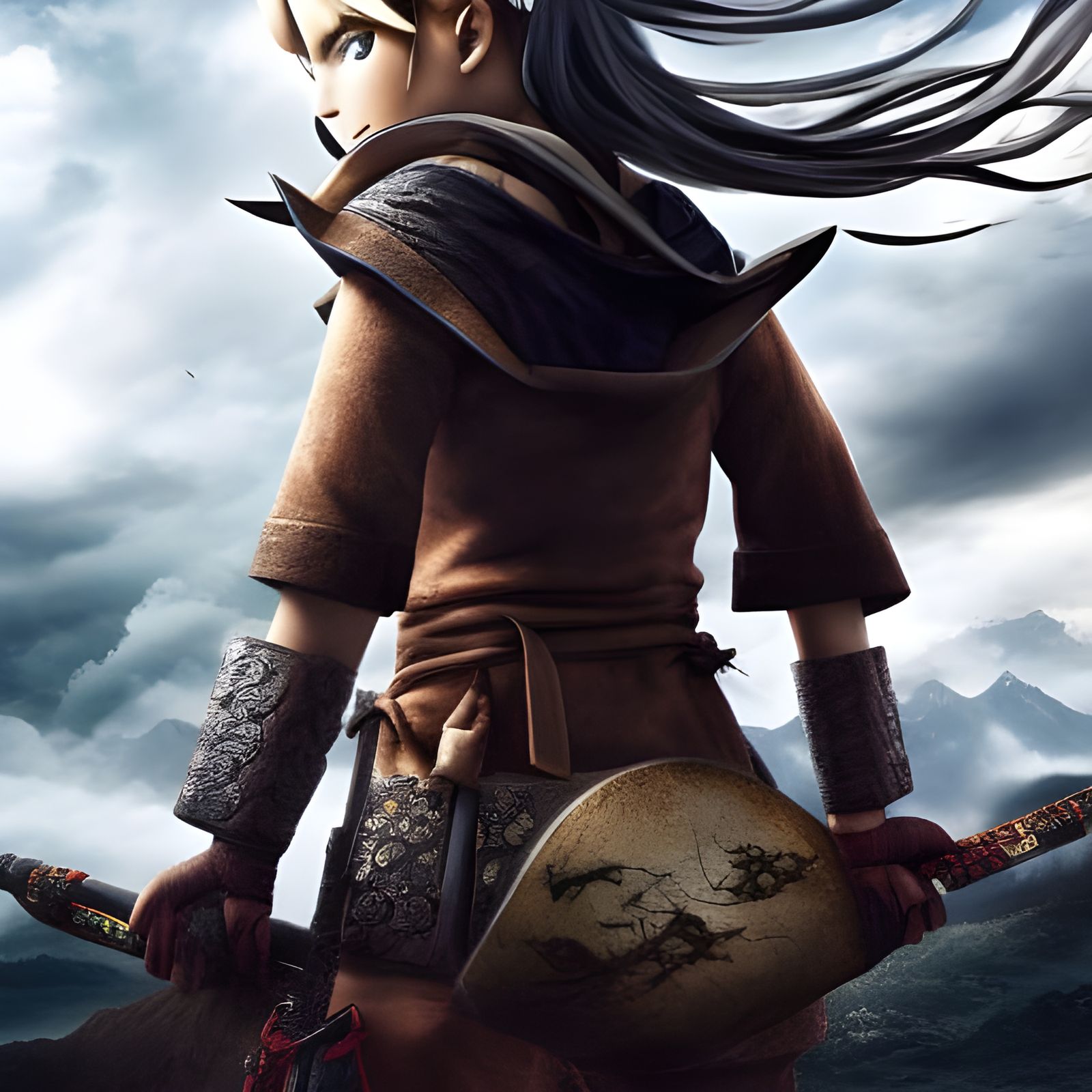 Steampunk Girl with Picnic Basket in Photorealistic Style