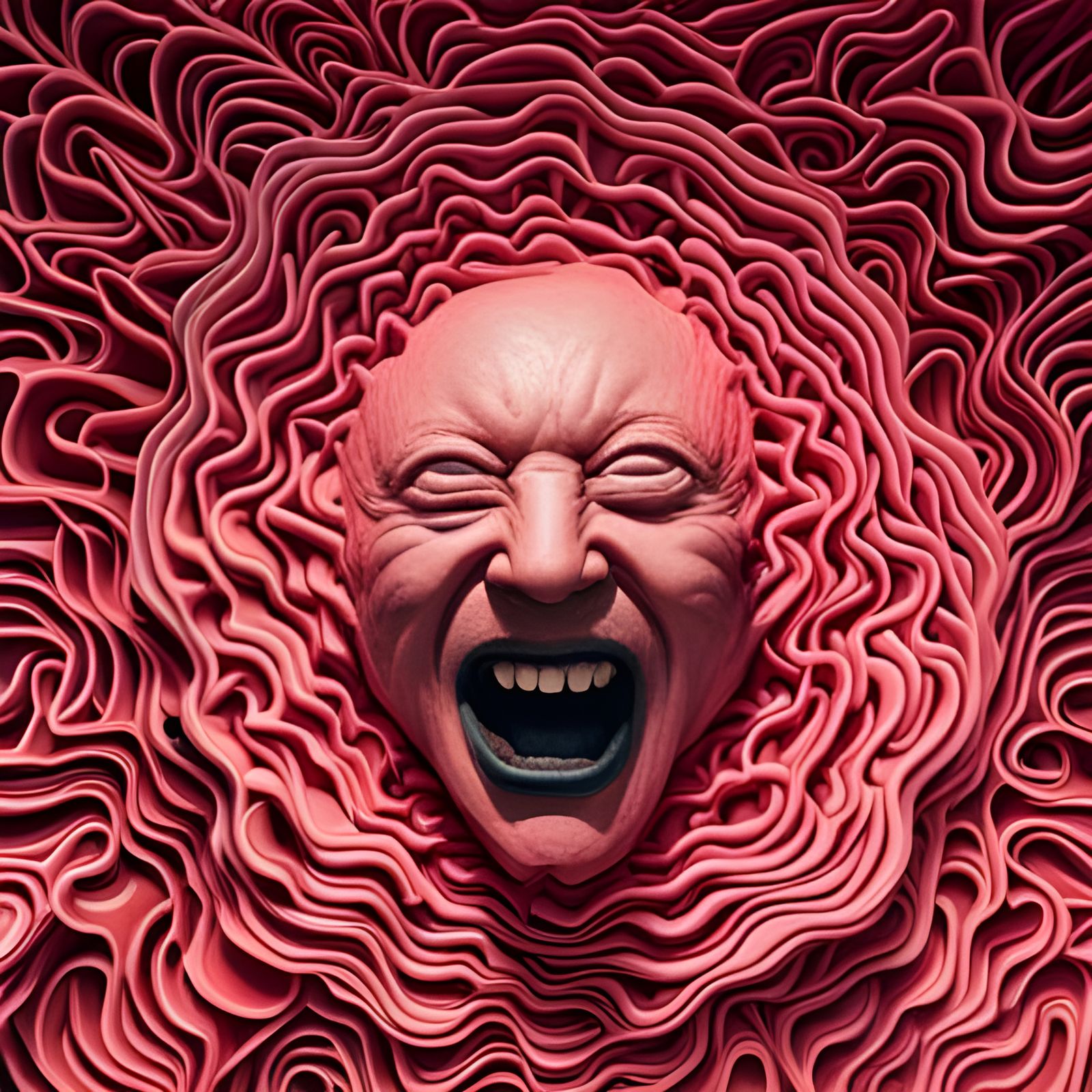 Screaming Face Pink Foam Art