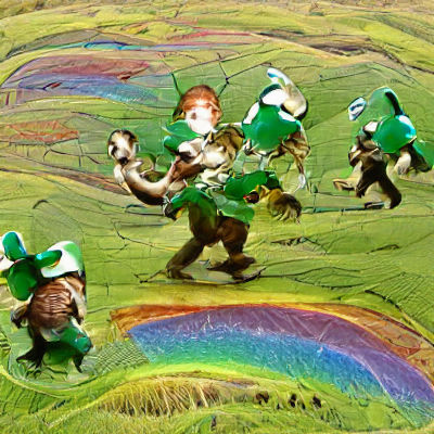 Leprechaun and Gnome Battle in Sunny Meadow
