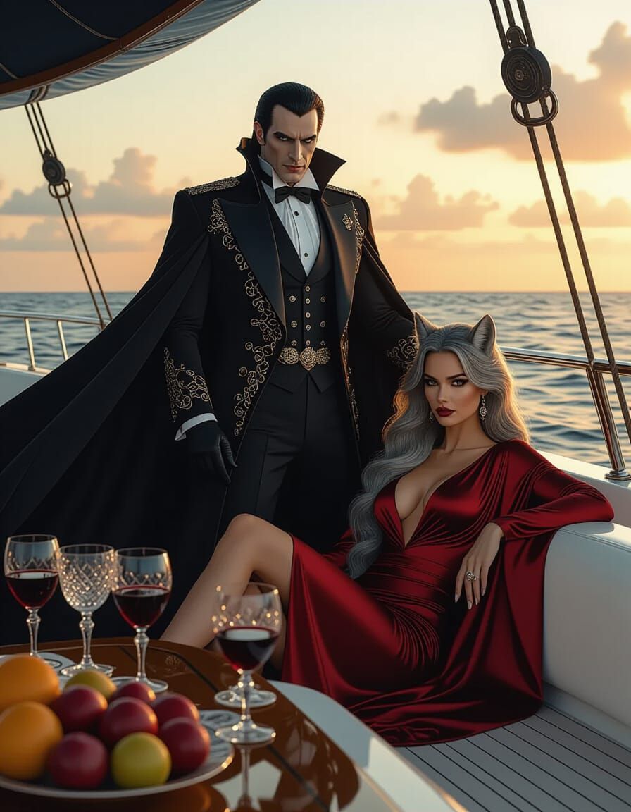 Dracula and Werewolf Yacht Trip in Golden Hour