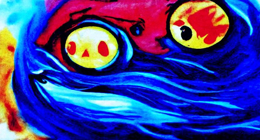 Cartoon Piranha Character in Anime Style