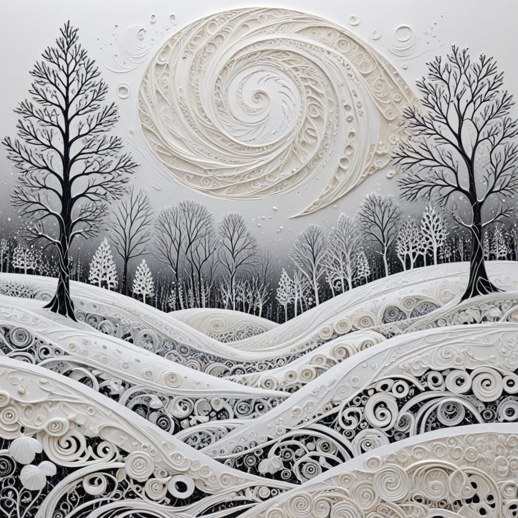 Winter Zentangle in Soft Pastels