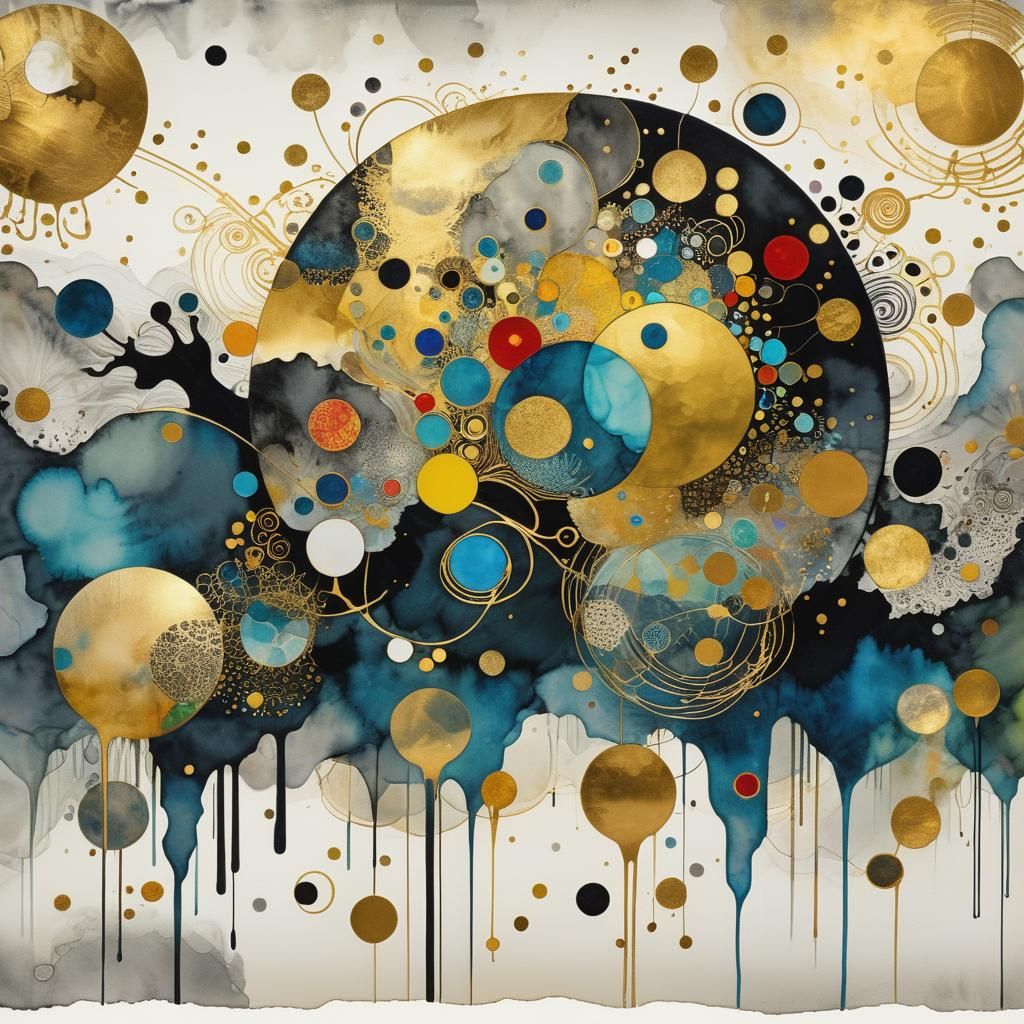 Psychedelic Ink Art Inspired by Klimt and Kandinsky