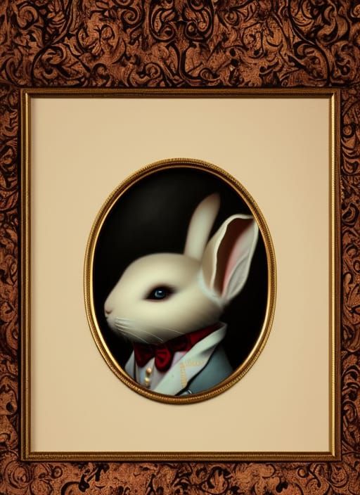 Surreal White Rabbit Digital Painting