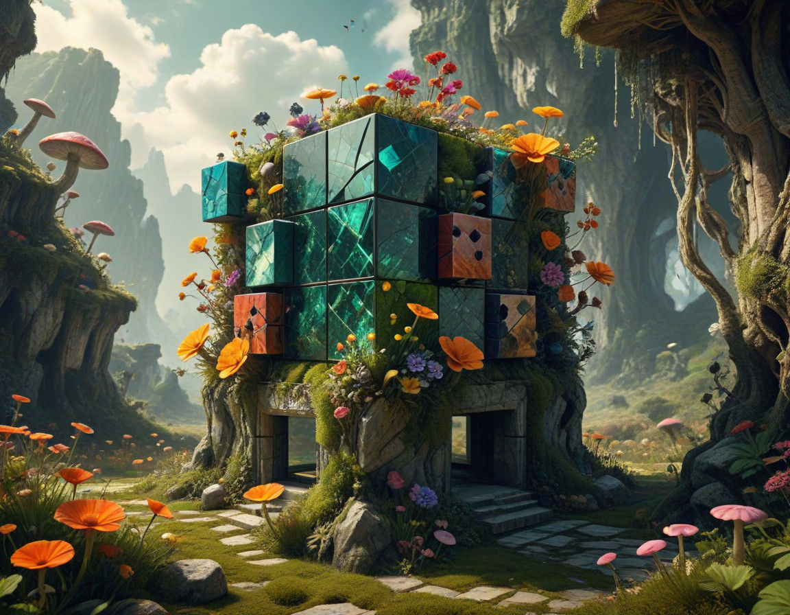 Fractal Elegance Surrealism in a Whimsical Wonderland