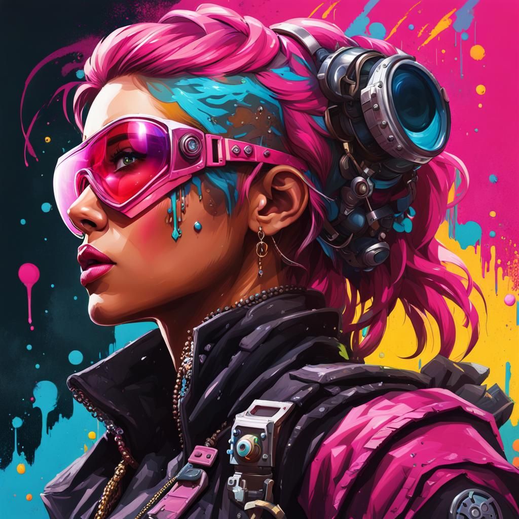 Eladrin Artificer in Graffiti Steampunk Style