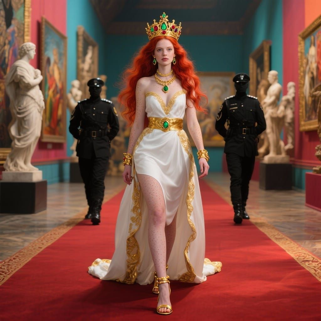 Fiery Redhead Princess on the Red Carpet