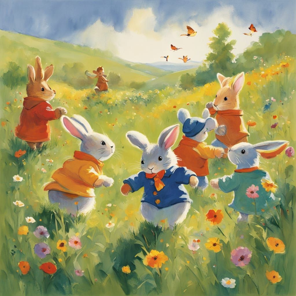 Vibrant Children's Illustration in Whimsical Style