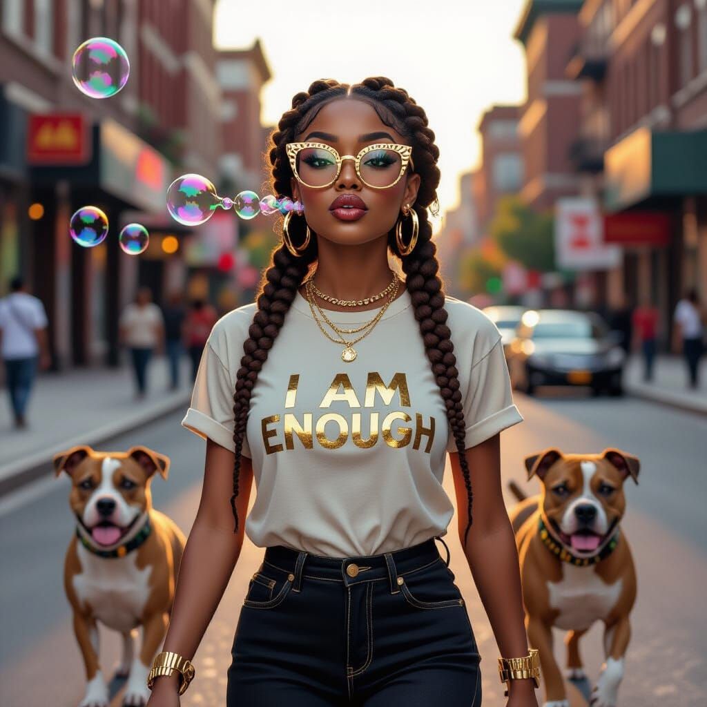 Black Girl in Harlem Oil Painting