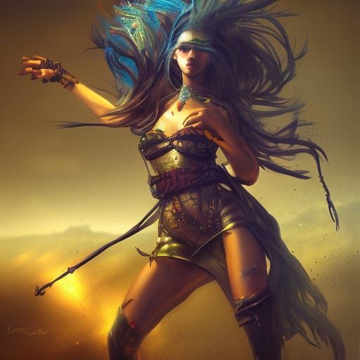 Desert Woman Portrait in Detailed Fantasy Art